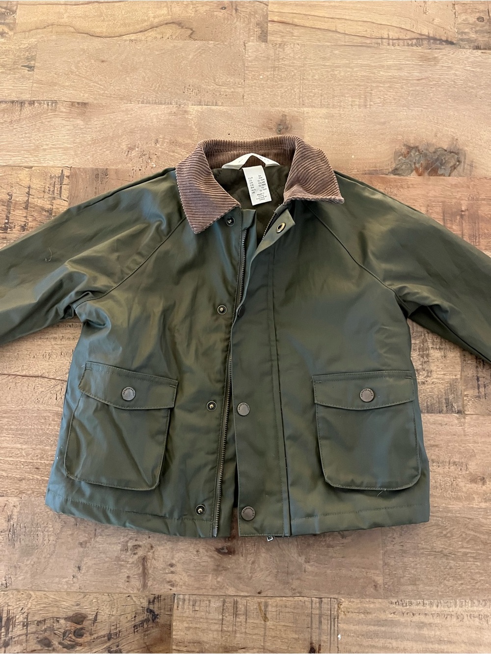 Green Waxed Cotton Jacket Size 12-18 months